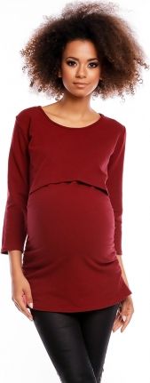 Be MaaMaa Těhotenská/kojící tunika 3/4 rukáv - bordo, vel. XXL - obrázek 1