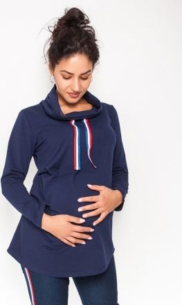 Be MaaMaa Těhotenské triko/mikina se stojáčkem Nova - granátové, vel. XL - obrázek 1