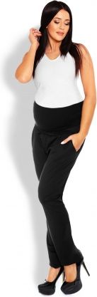 Be MaaMaa Těhotenské kalhoty/tepláky s vysokým pásem - černé, vel. L/XL - obrázek 1