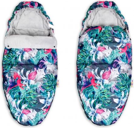 Baby Nellys Fusák maxi s minky 105x50cm - Flowers, šedý - obrázek 1