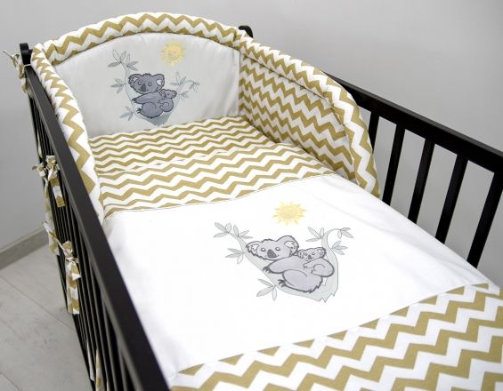 Darland Mantinel s povlečením a výšivkou Koala - Zig zag béžový - obrázek 1