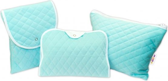 Baby Nellys Sada příručních tašek, prošívaná - mátová, 3ks - obrázek 1