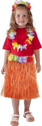 Sukně Hawaii dětská 45 cm, oranžová - obrázek 1