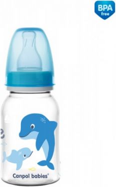 Canpol babies Lahvička s potiskem 120 ml Love&Sea - modrá - obrázek 1