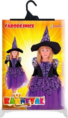 Dětský karnevalový kostým čarodějnice/halloween fialový (S) - obrázek 1