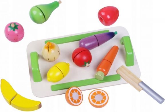 Eco toys Dřevěná zelenina a ovoce s prkénkem - obrázek 1