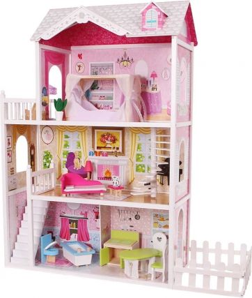 Dřevěný domek pro panenky se zahrádkou ECO TOYS - Rezidence California - obrázek 1
