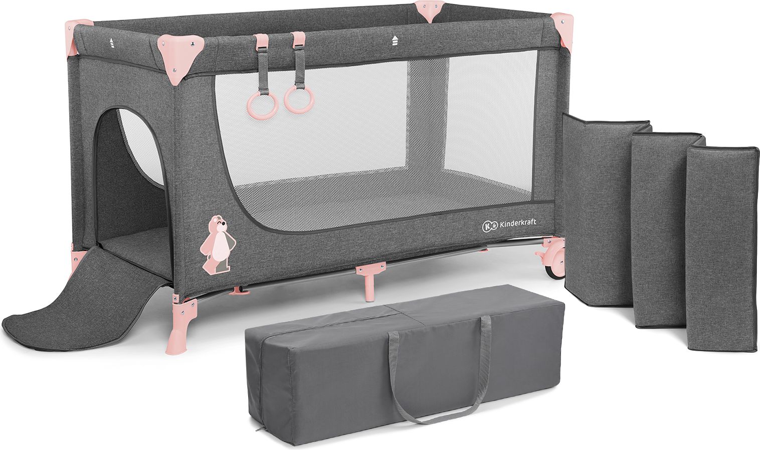 KINDERKRAFT Cestovní postýlka Joy – Pink 2019 - obrázek 1