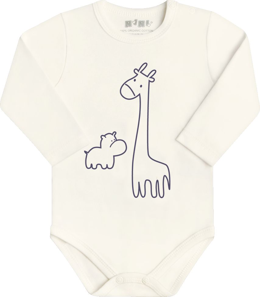 NINI Chlapecké body dlouhý rukáv, smetanová, vel. 80 - obrázek 1