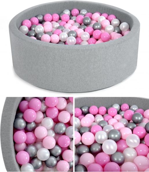NELLYS NELLYS Bazén velký pro děti 90x40cm + 200 balónků - pipi pink - obrázek 6