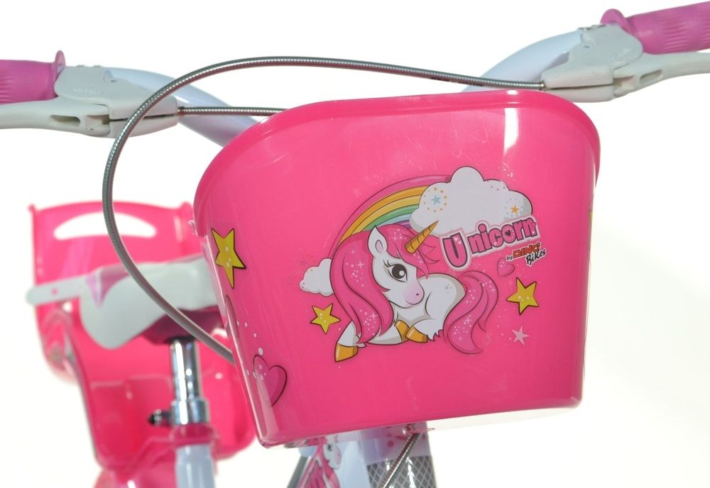 DINO Bikes Dětské kolo 14 "Dino 144RUN Unicorn se sedačkou pro panenku a košíkem - obrázek 4