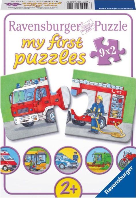 RAVENSBURGER Moje první puzzle Vozidla a stroje 9x2 dílky - obrázek 1