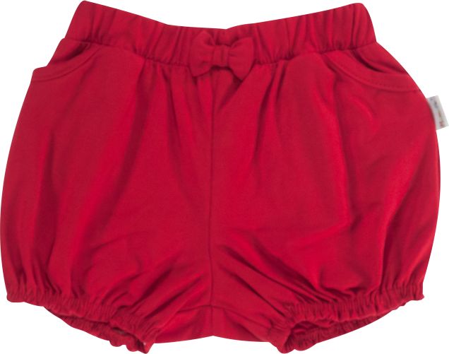 Mamatti Dětské bavlněné kalhotky, kraťásky s mašlí Mamatti Love Girl - červené, vel. 104 - obrázek 1
