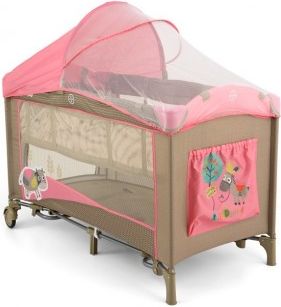Cestovní postýlka Milly Mally Mirage Deluxe pink cow, Růžová - obrázek 1