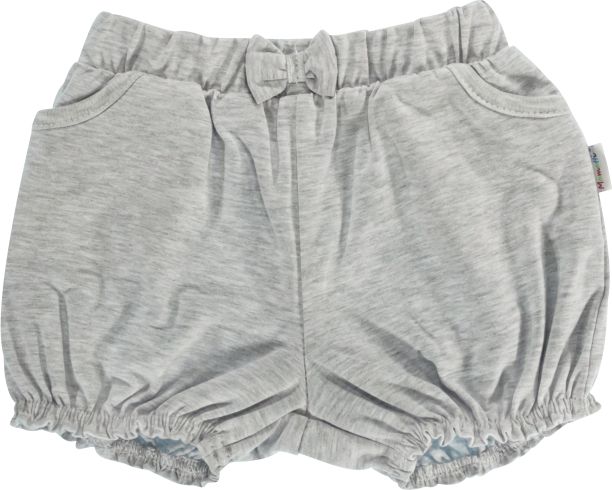 Mamatti Dětské bavlněné kalhotky, kraťásky s mašlí Mamatti Bubble Boo - šedé, vel. 104 - obrázek 1