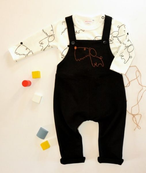 K-Baby K-Baby Sada 1 x body dl. rukáv 1 x tepláčky s láclem, vel. 80 - obrázek 1