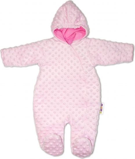 Baby Nellys Baby Nellys Kombinézka/overálek Minky, zateplená - růžová - obrázek 1