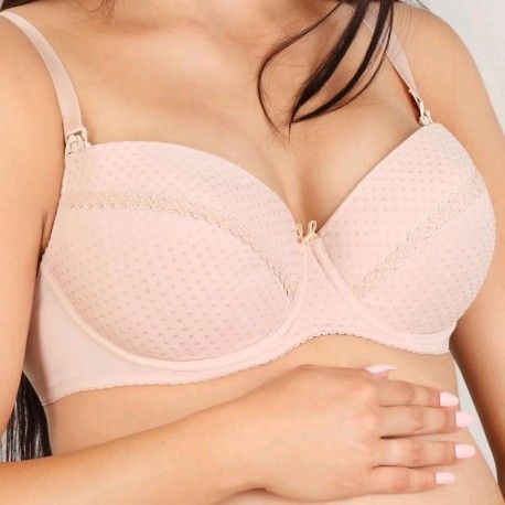 Polovyztužená kojící podprsenka New Baby Eva 85C béžová, Béžová, Obvod 85 cm - obrázek 1