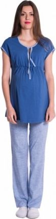 Těhotenské,kojící pyžamo - jeans/modrá, Velikosti těh. moda XL (42) - obrázek 1