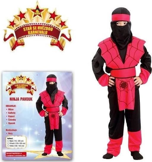 Kostým na karneval - Ninja pavouk, malý 110-120 cm - obrázek 1