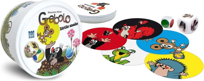 Teddies Grabolo Krtek společenská hra v plechové krabičce 9cm 8ks v - obrázek 1