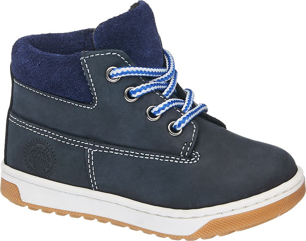 Deichmann - Bobbi-Shoes Modrá dětská kožená kotníková obuv Bobbi-Shoes se zipem 25 modrá - obrázek 1