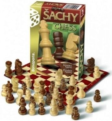 Bonaparte (C) Šachy cestovní společenská hra dřevo v krabičce - obrázek 1