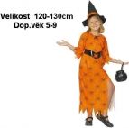 Kostým na karneval - čarodějka, střední 120-130 cm (68958) - obrázek 1