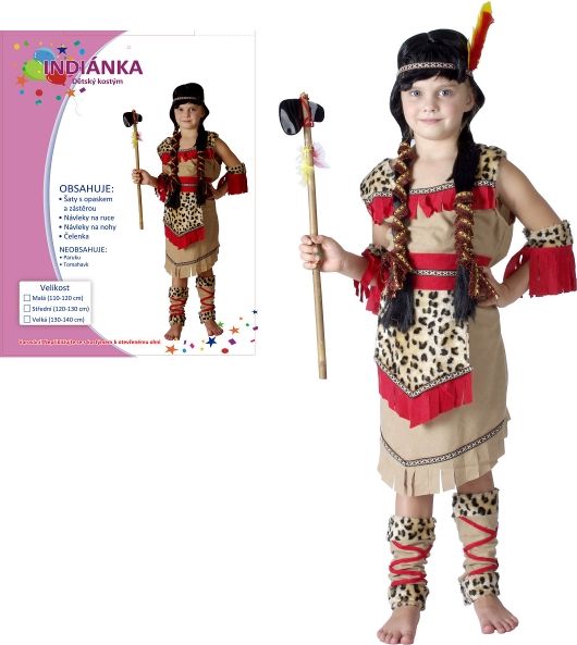 Šaty na karneval - Indiánka, 120-130 cm - obrázek 1