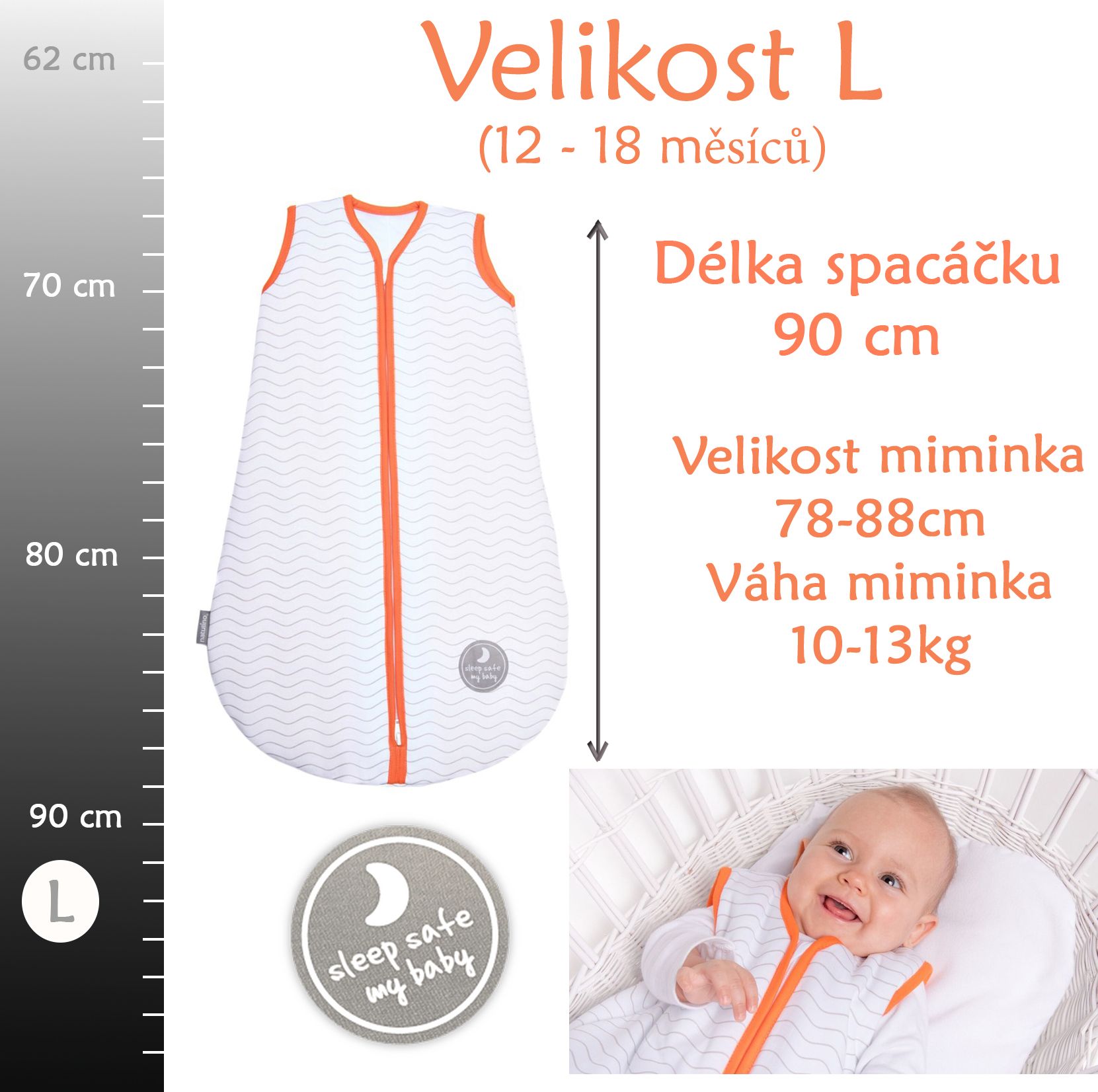 Natulino zimní spací pytel, L (12 - 18 měsíců) - obrázek 2