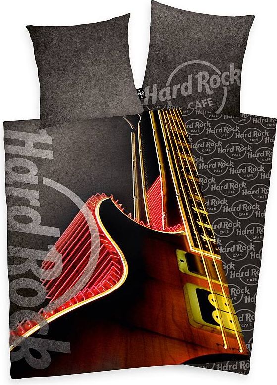 HERDING Povlečení Hard Rock Cafe Kytara Bavlna, 140/200, 70/90 cm - obrázek 1