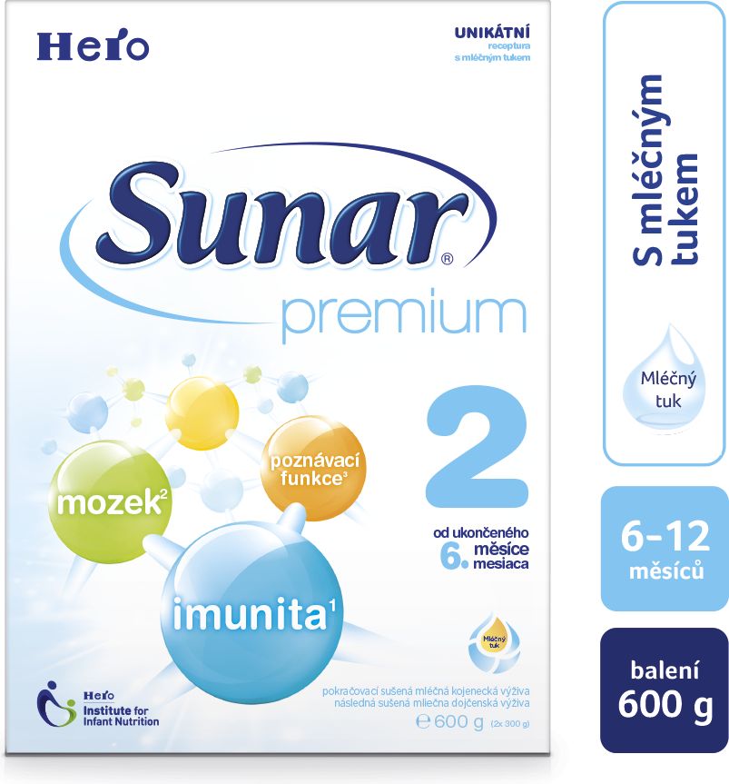3x SUNAR Premium 2 (600 g) - kojenecké mléko - obrázek 2