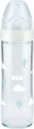 Skleněná kojenecká láhev NUK New Classic 240 ml white, Bílá - obrázek 1