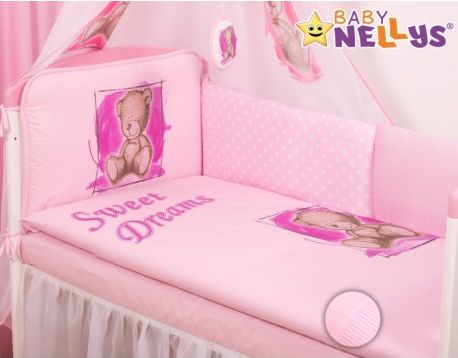 Mantinel 360cm s povlečením Sweet Dreams by Teddy - růžový - obrázek 1