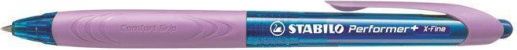 Kuličkové pero "Performer+", růžové tělo, 0,38m, stiskací mechanismus, STABILO, modrý ink. - obrázek 1