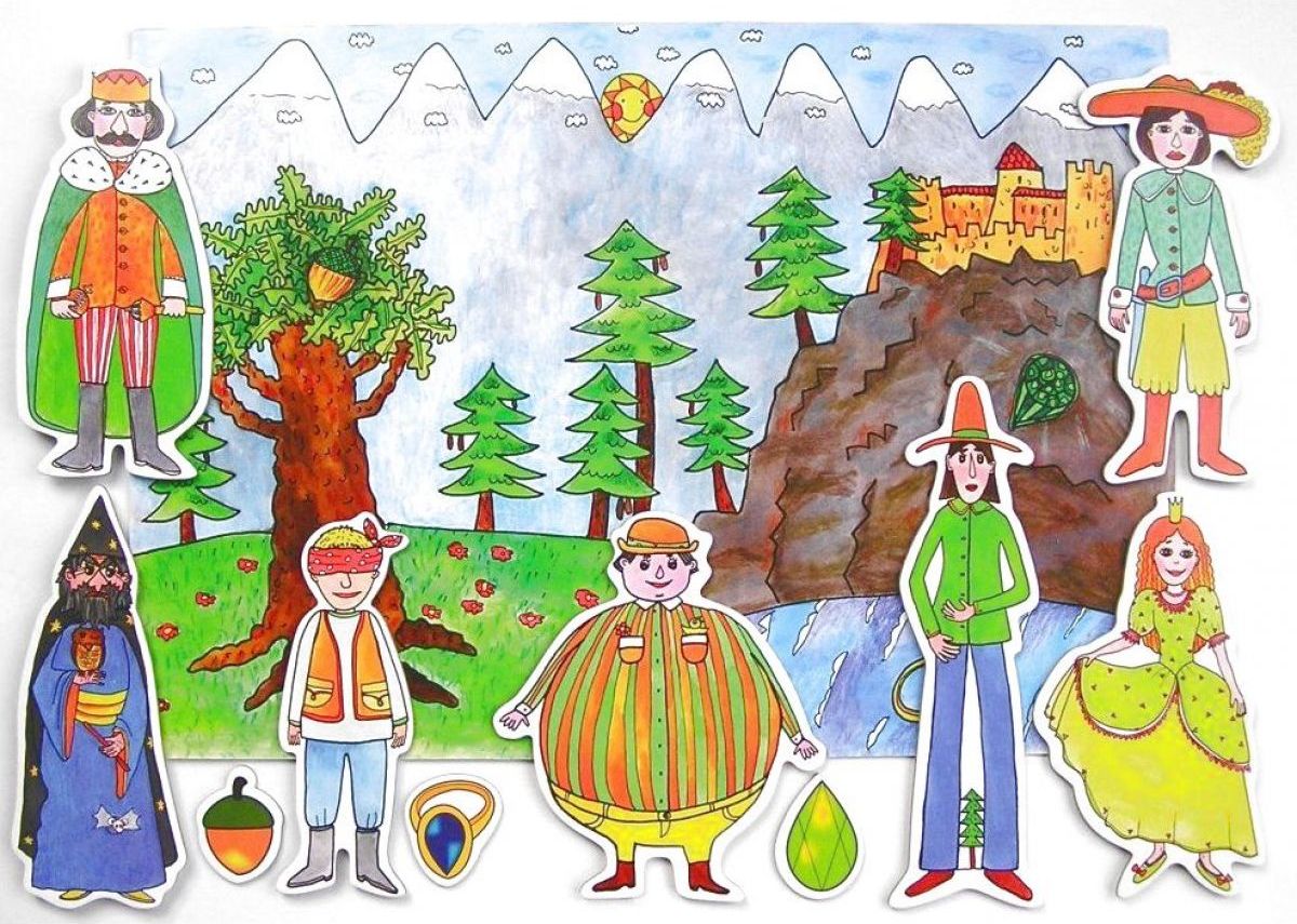Marionetino Dlouhý, Široký a Bystrozraký Scéna s figurkami - obrázek 1