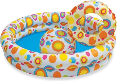 Bazén dětský + kruh + míč (59460) - obrázek 1
