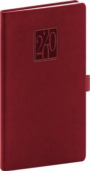 Kapesní diář Vivella Classic 2020, vínový, 9 × 15,5 cm - obrázek 1