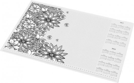 Podložka na stůl "Květy", A3, 410x275 mm, s omalovánkou, PANTA PLAST - obrázek 1