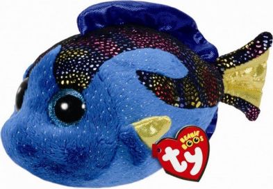 Modrá rybka Aqua,kombinace plyše a látky z kolekce Ty Beanie Boos, 15 cm, pro děti od 3 let. Figurka - obrázek 1