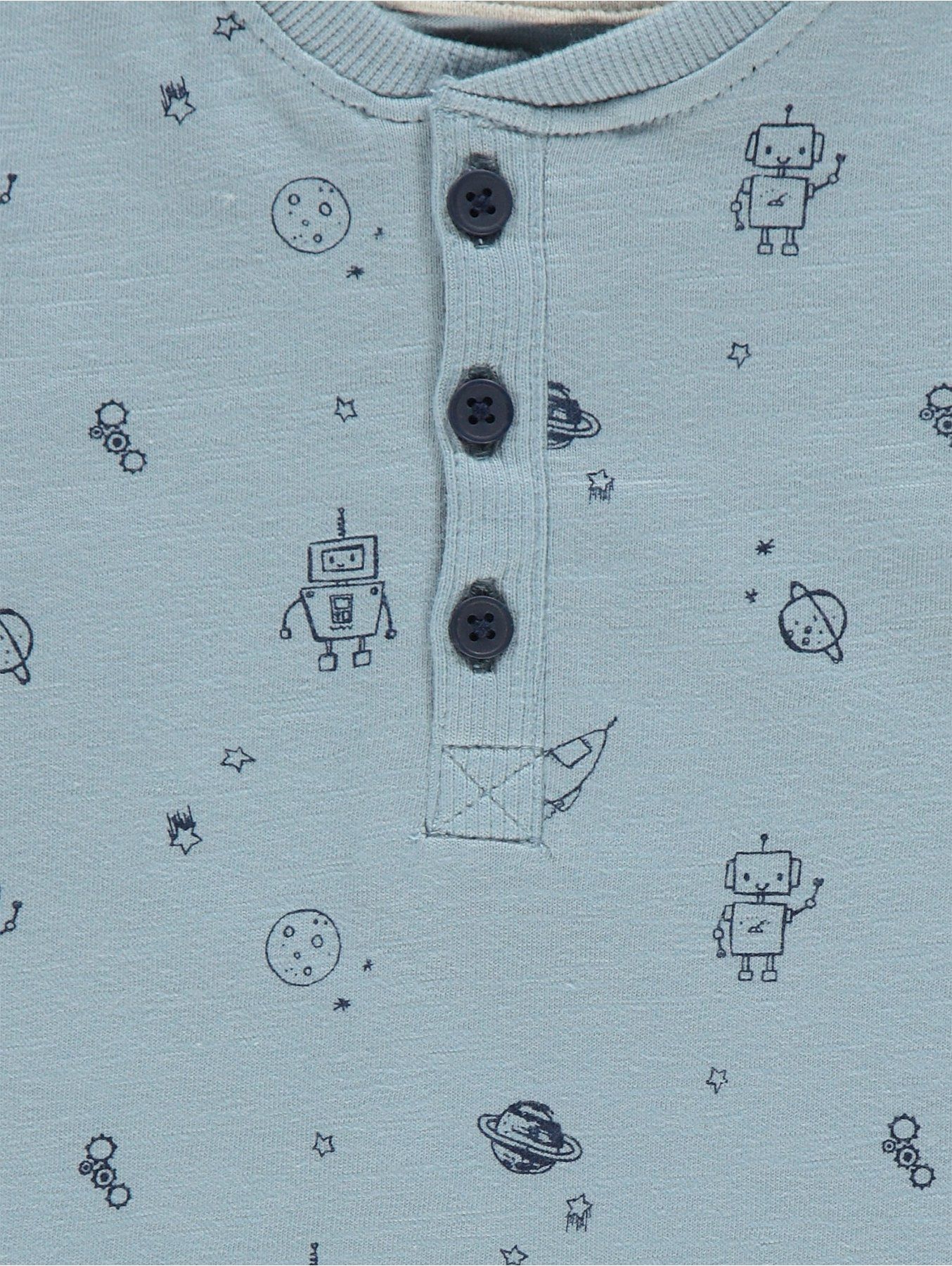 Kojenecké trička GEORGE, 3ks v balení, dlouhý rukáv, motiv robot Velikost: 74 - 80cm (9 - 12 měsíců) - obrázek 3