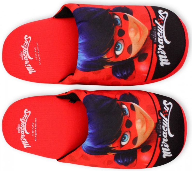 Setino · Dívčí pantofle / papuče na doma Kouzelná beruška - Miraculous Ladybug - červené EU 27 / 28 - obrázek 1