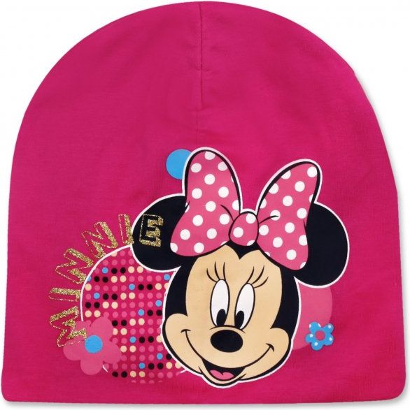 Setino · Dětská / dívčí jarní / podzimní čepice Minnie Mouse - Disney - 95% bavlna + 5% elastan - tmavě růžová 54 - obrázek 1