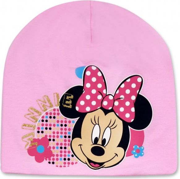 Setino · Dětská / dívčí jarní / podzimní čepice Minnie Mouse - Disney - 95% bavlna + 5% elastan - světle růžová 54 - obrázek 1