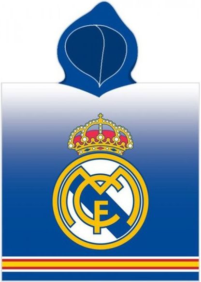 Carbotex · Dětské koupací pončo - bavlněná osuška s kapucí FC Real Madrid - 100% bavlna - 55 x 110 cm - obrázek 1