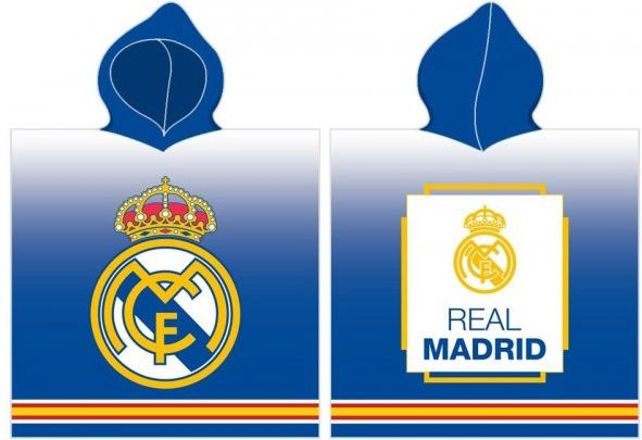 Carbotex · Dětské koupací pončo - bavlněná osuška s kapucí FC Real Madrid - 100% bavlna - 55 x 110 cm - obrázek 2