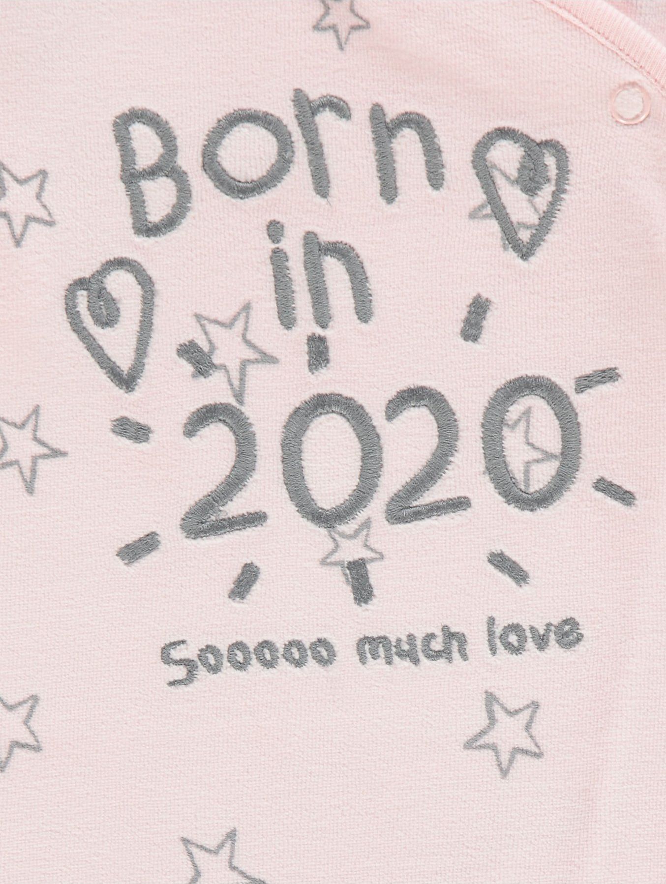 Kojenecké dupačky GEORGE, růžové, Born in 2020, dlouhý rukáv Velikost: 56 - 62cm (0 - 3 měsíce) - obrázek 2