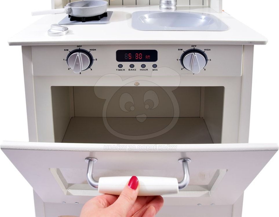 Dětská dřevěná kuchyňka s vybavením - obrázek 9