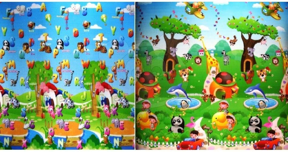 Dětský oboustranný pěnový koberec 200x180x1cm - Vzor 2 - obrázek 4