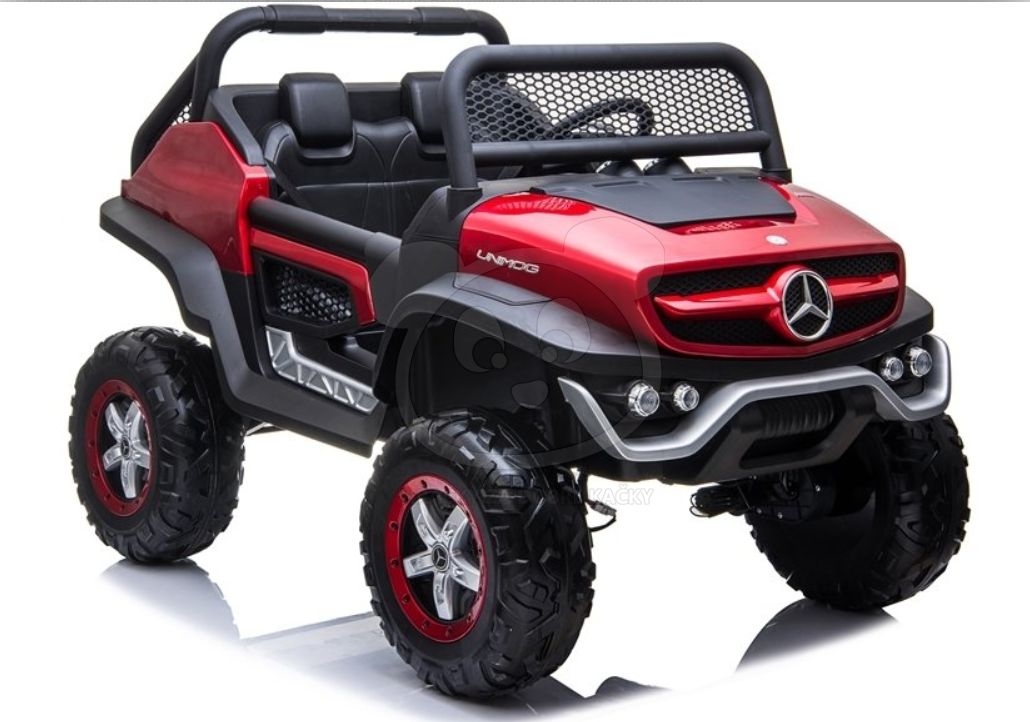 Elektrické autíčko Mercedes Unimog - červené - obrázek 3